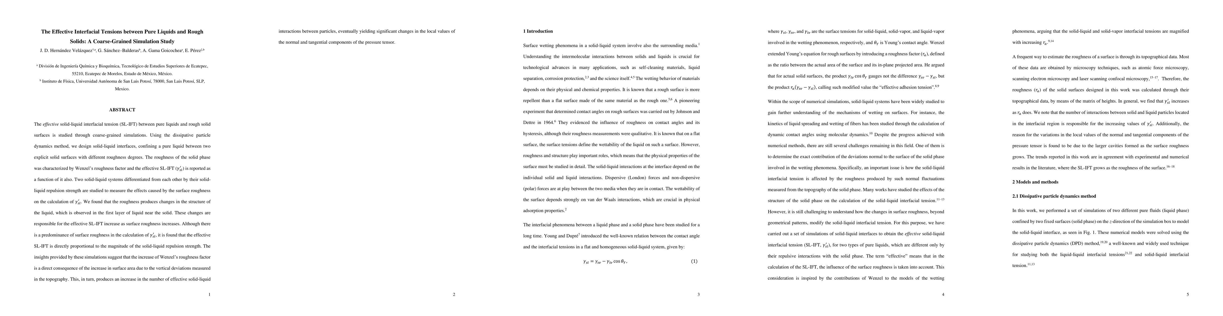 Thumbnail for The Effective Interfacial Tensions between Pure Liquids and Rough
  Solids: A Coarse-Grained Simulation Study