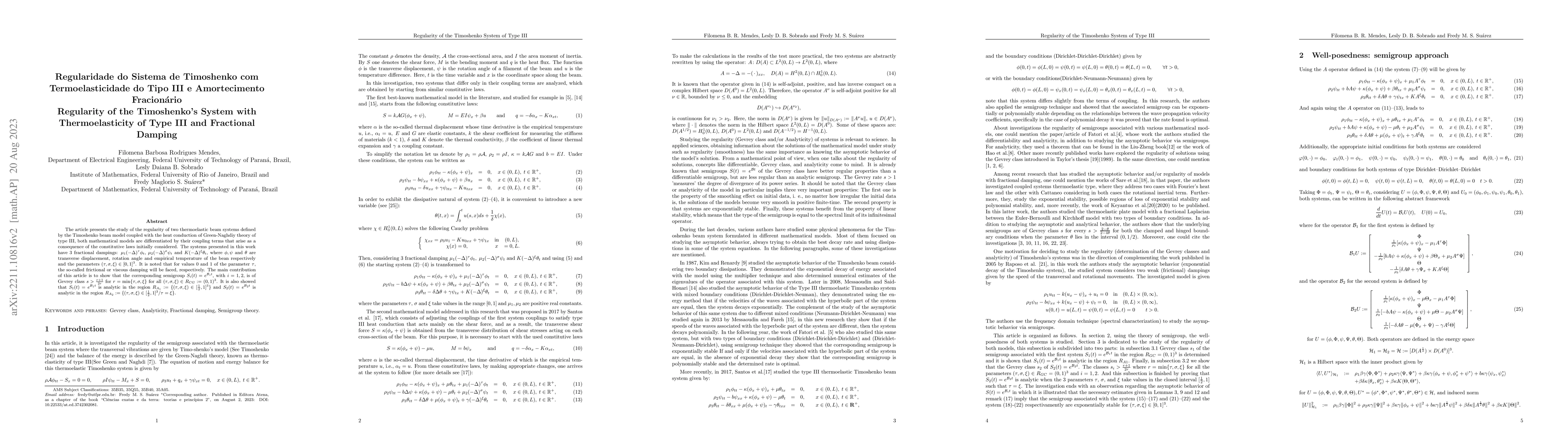 Thumbnail for Regularity to Timoshenko's System with Thermoelasticity of Type III with
  Fractional Damping