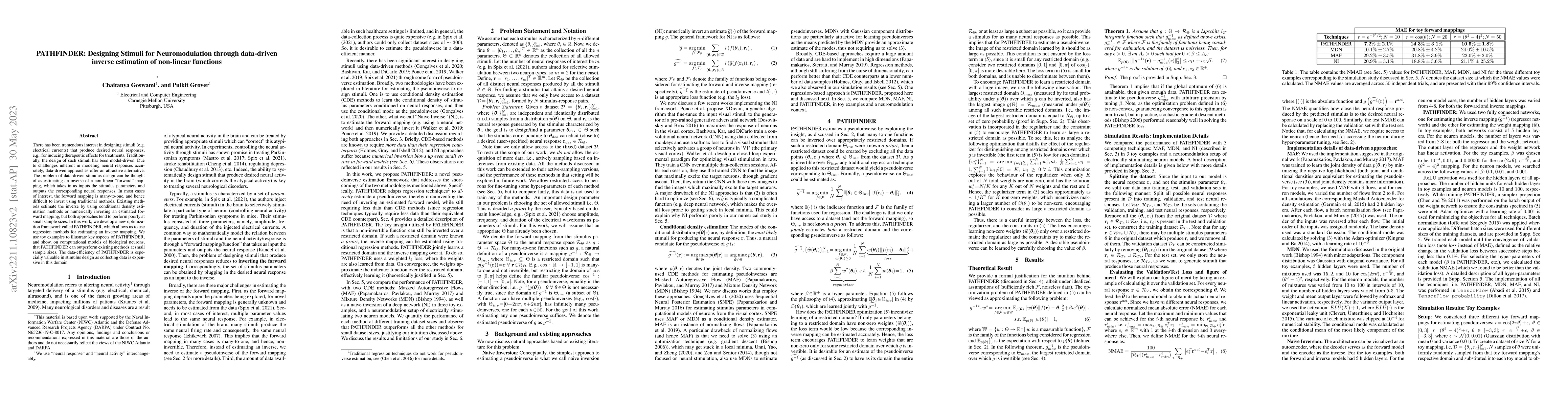 Thumbnail for PATHFINDER: Designing Stimuli for Neuromodulation through data-driven
  inverse estimation of non-linear functions