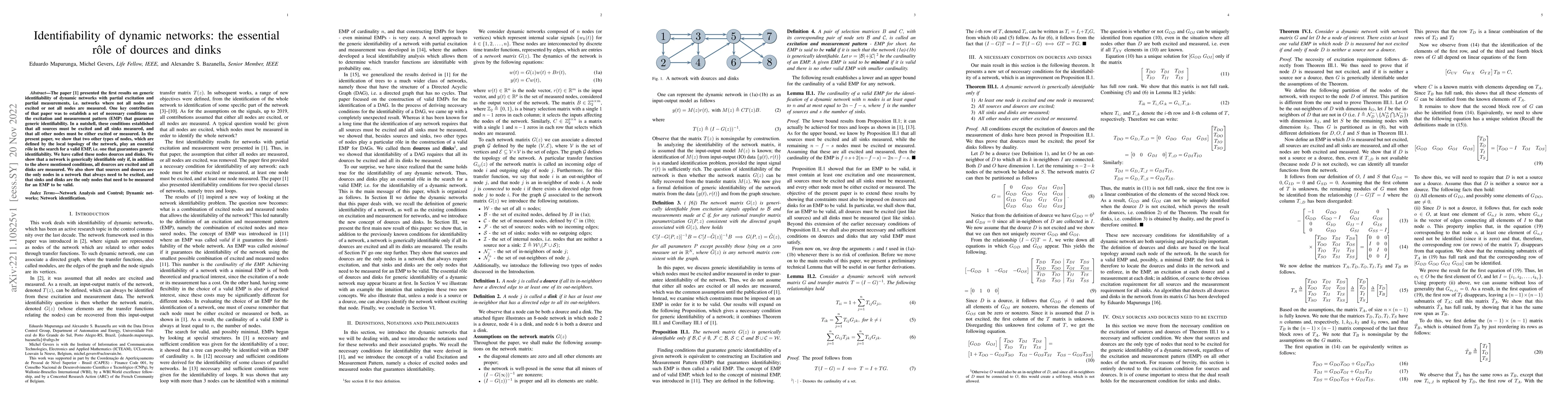 Thumbnail for Identifiability of dynamic networks: the essential r\^ole of dources and
  dinks