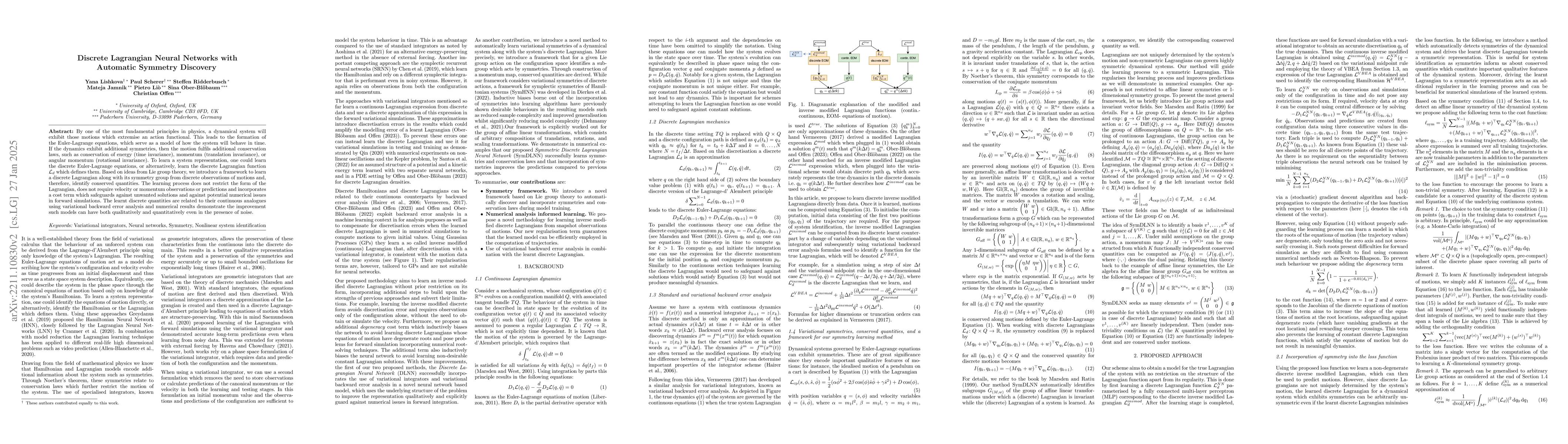 Thumbnail for Discrete Lagrangian Neural Networks with Automatic Symmetry Discovery