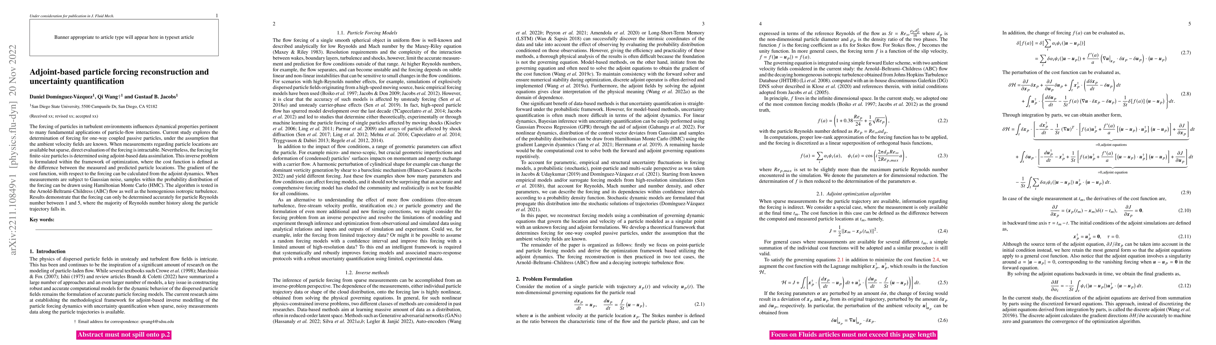 Thumbnail for Adjoint-based Particle Forcing Reconstruction and Uncertainty
  Quantification