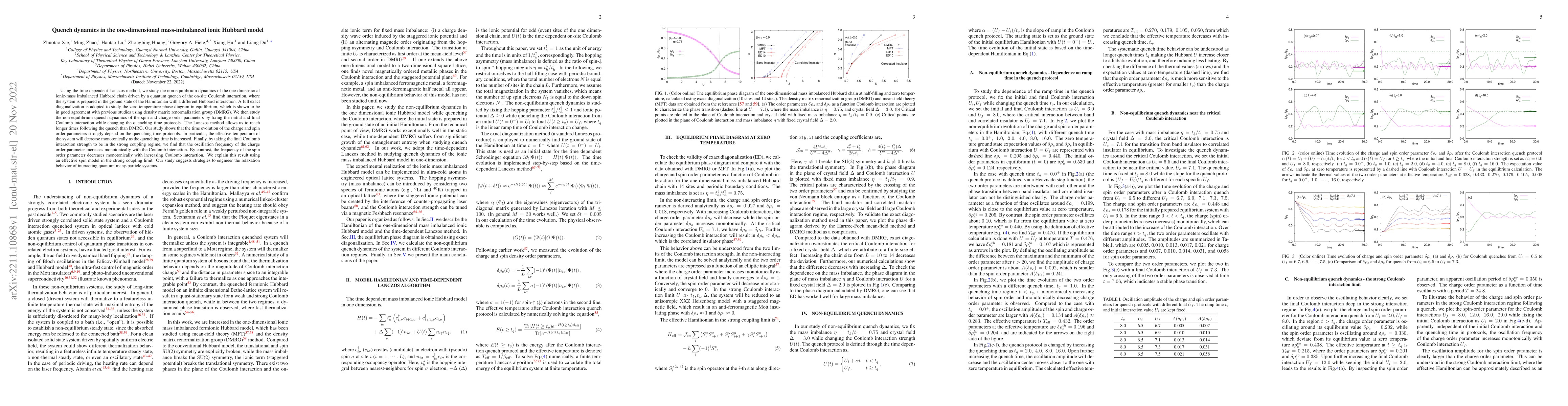 Thumbnail for Quench dynamics in the one-dimensional mass-imbalanced ionic Hubbard
  model