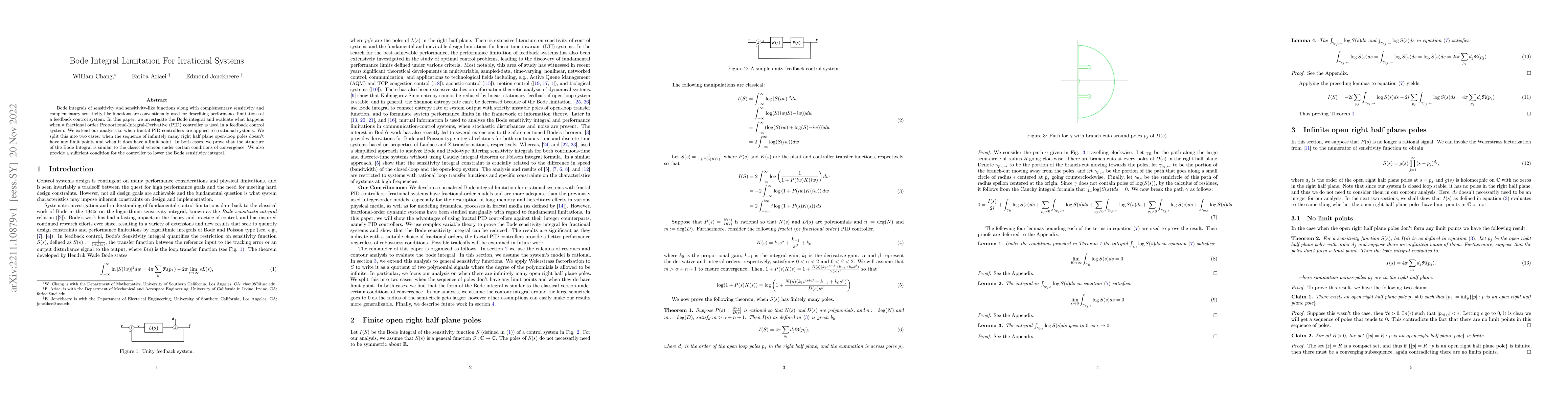 Thumbnail for Bode Integral Limitation For Irrational Systems