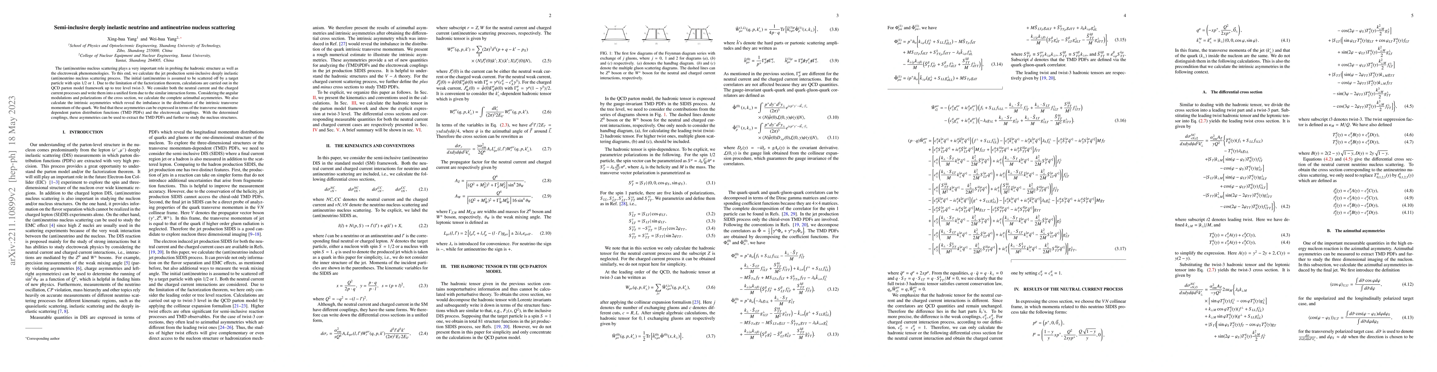 Thumbnail for Semi-inclusive deeply inelastic neutrino and antineutrino nucleus
  scattering