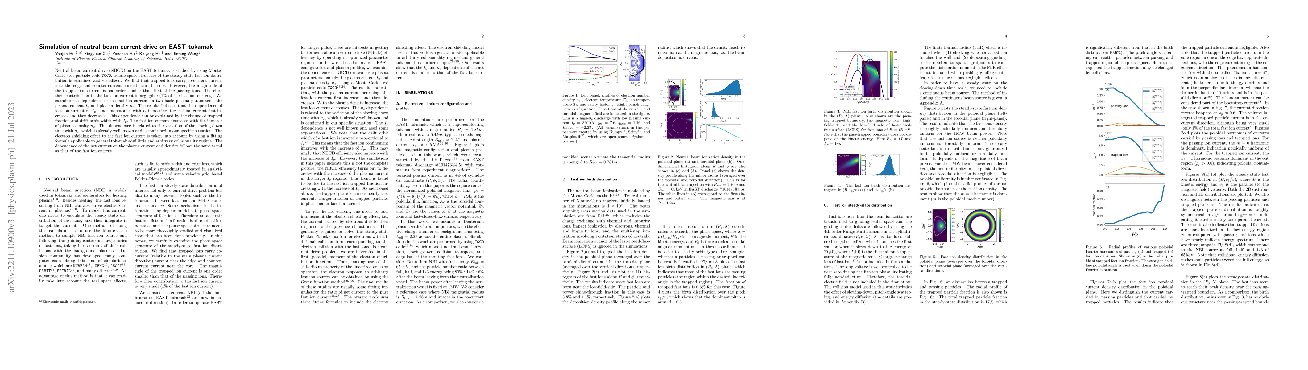 Thumbnail for Simulation of neutral beam current drive on EAST tokamak
