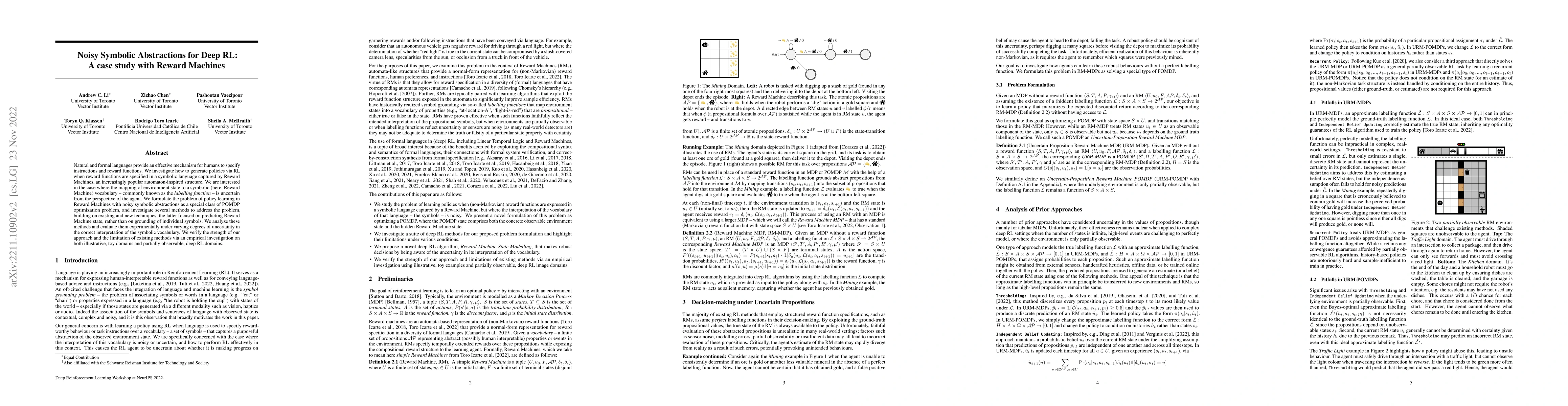 Thumbnail for Noisy Symbolic Abstractions for Deep RL: A case study with Reward
  Machines