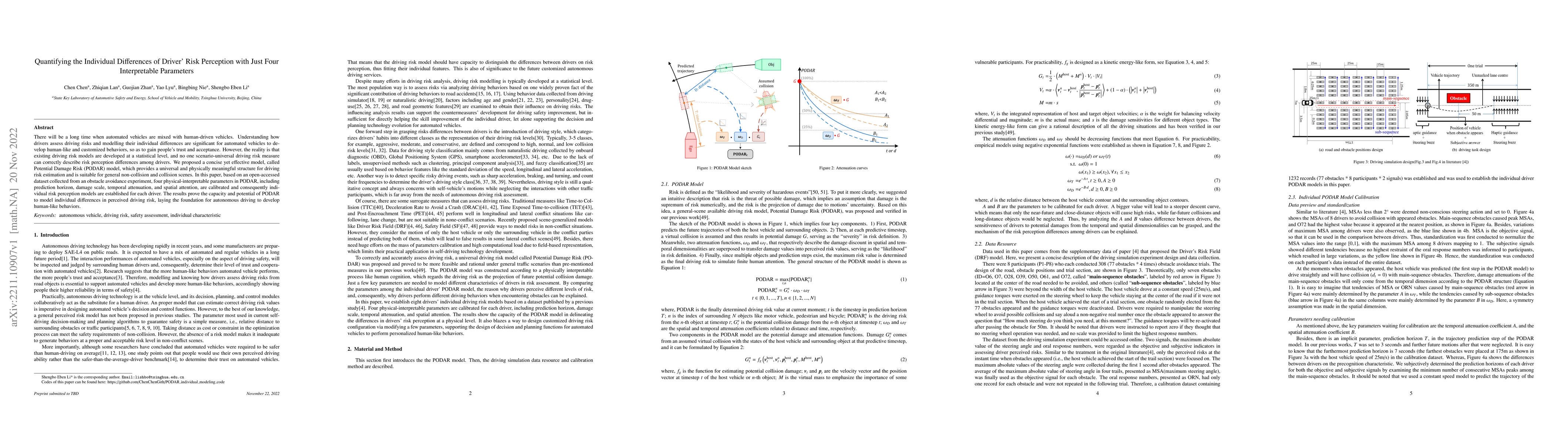 Thumbnail for Quantifying the Individual Differences of Driver' Risk Perception with
  Just Four Interpretable Parameters