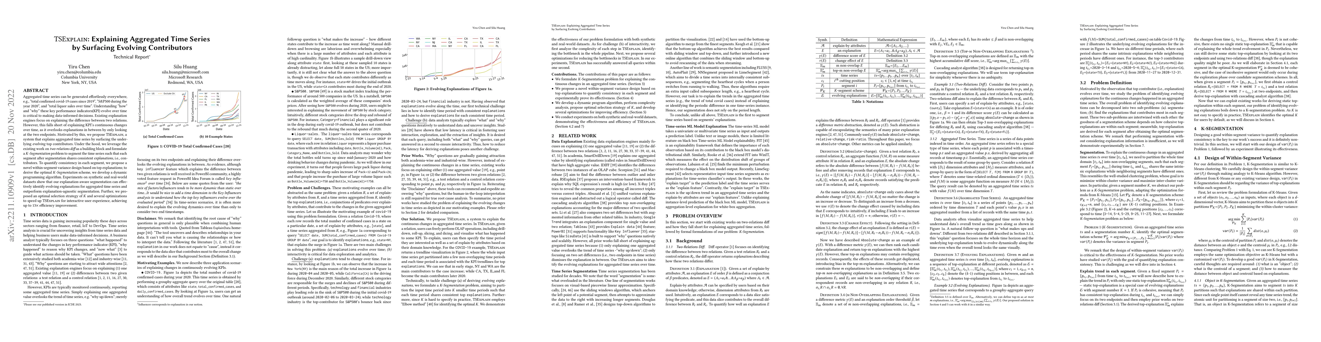 Thumbnail for TSEXPLAIN: Explaining Aggregated Time Series by Surfacing Evolving
  Contributors