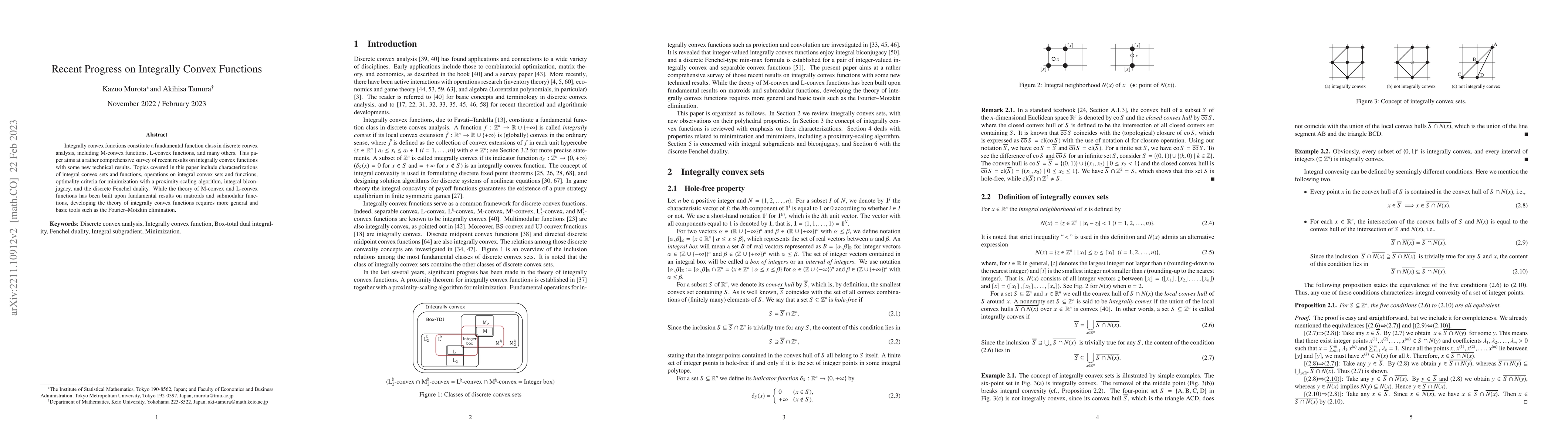 Thumbnail for Recent Progress on Integrally Convex Functions