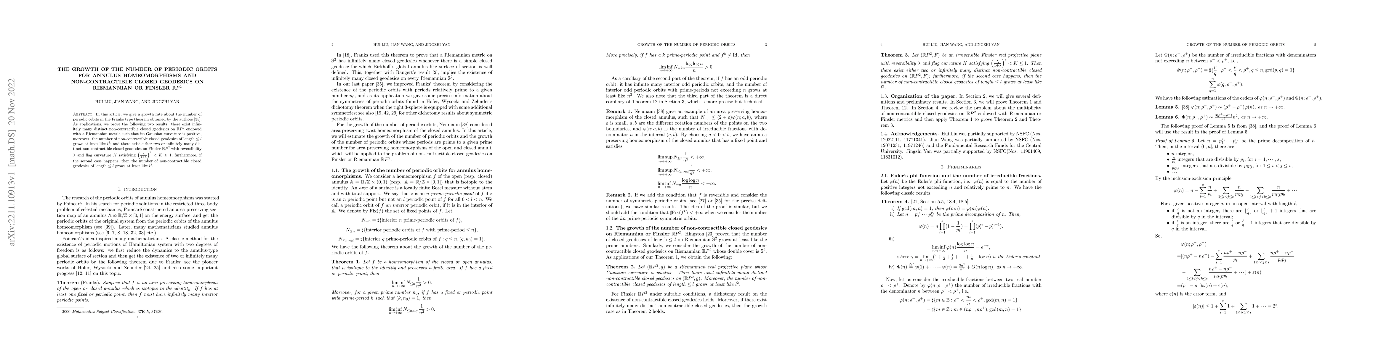 Thumbnail for The growth of the number of periodic orbits for annulus homeomorphisms
  and non-contractible closed geodesics on Riemannian or Finsler
  $\mathbb{R}P^2$