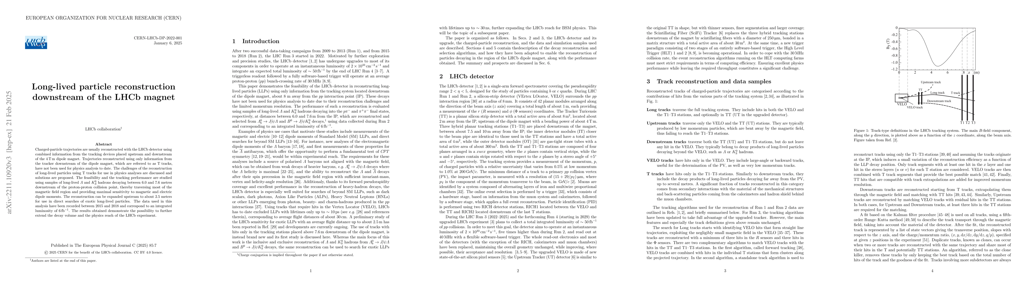 Thumbnail for Long-lived particle reconstruction downstream of the LHCb magnet