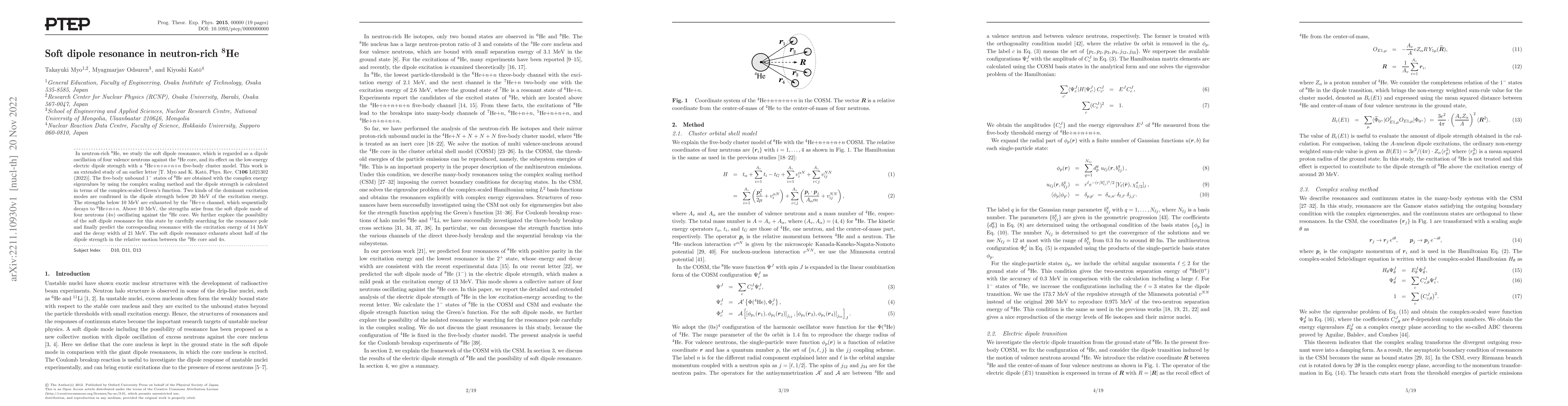Thumbnail for Soft dipole resonance in neutron-rich $^8$He
