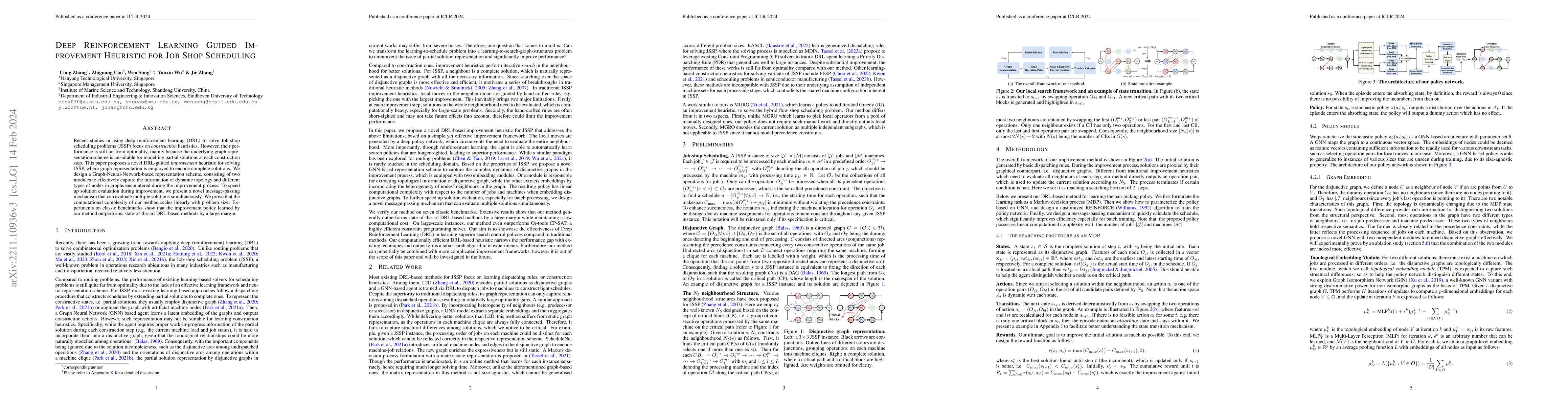 Thumbnail for Deep Reinforcement Learning Guided Improvement Heuristic for Job Shop
  Scheduling