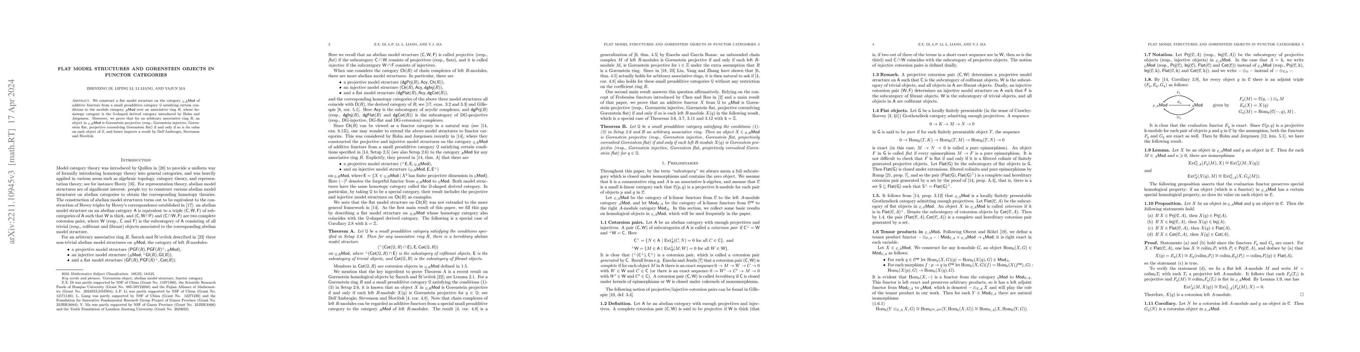 Thumbnail for Flat model structures and Gorenstein objects in functor categories