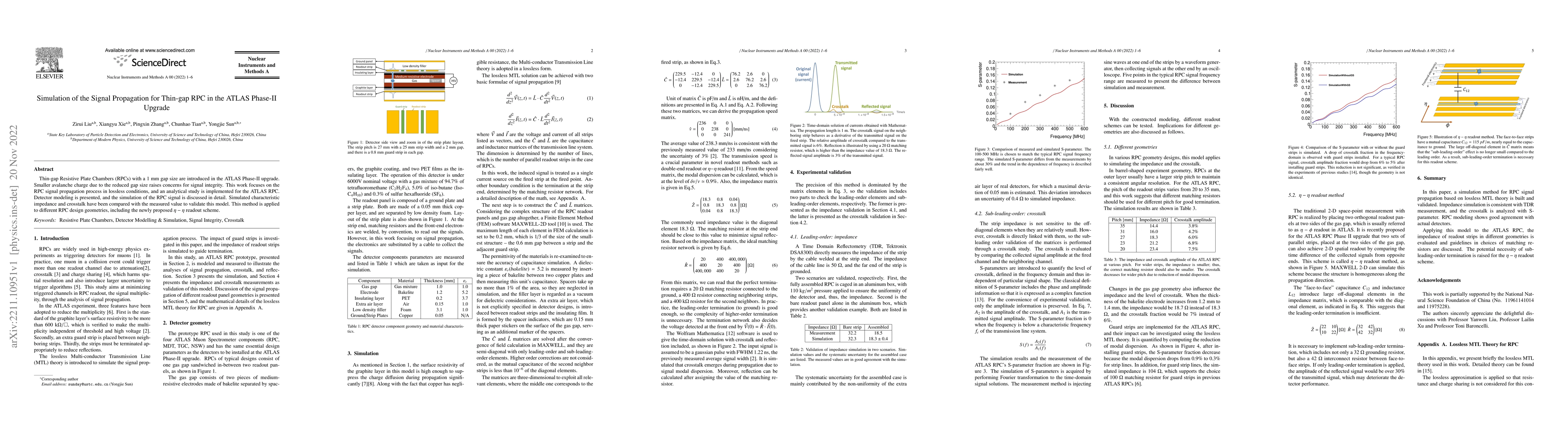 Thumbnail for Simulation of the Signal Propagation for Thin-gap RPC in the ATLAS
  Phase-II Upgrade