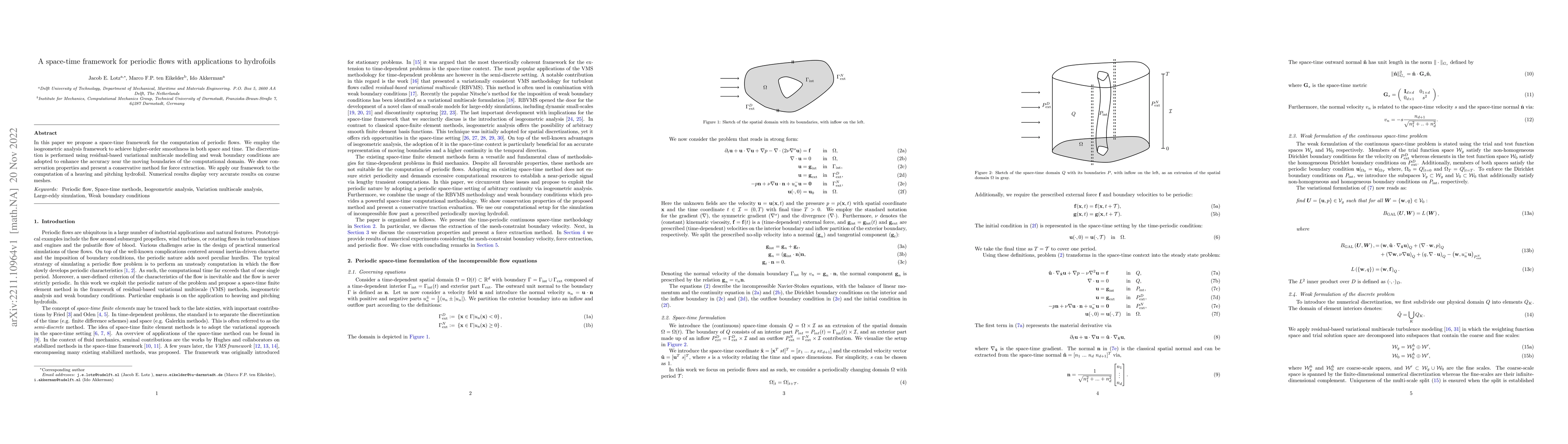 Thumbnail for A space-time framework for periodic flows with applications to
  hydrofoils
