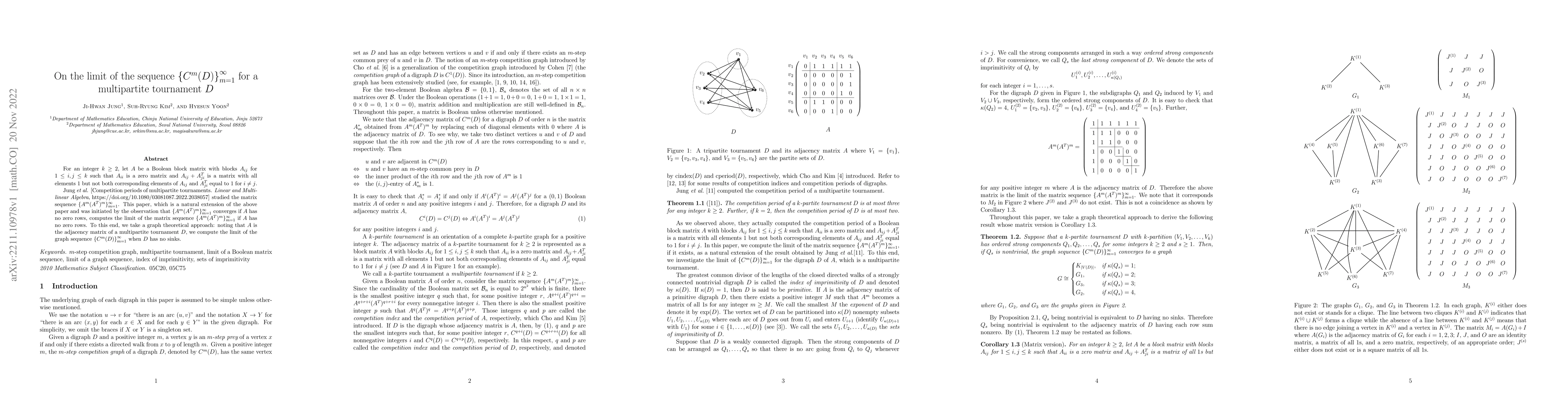 Thumbnail for On the limit of the sequence $\left\{ C^m(D) \right\}_{m=1}^{\infty}$
  for a multipartite tournament $D$