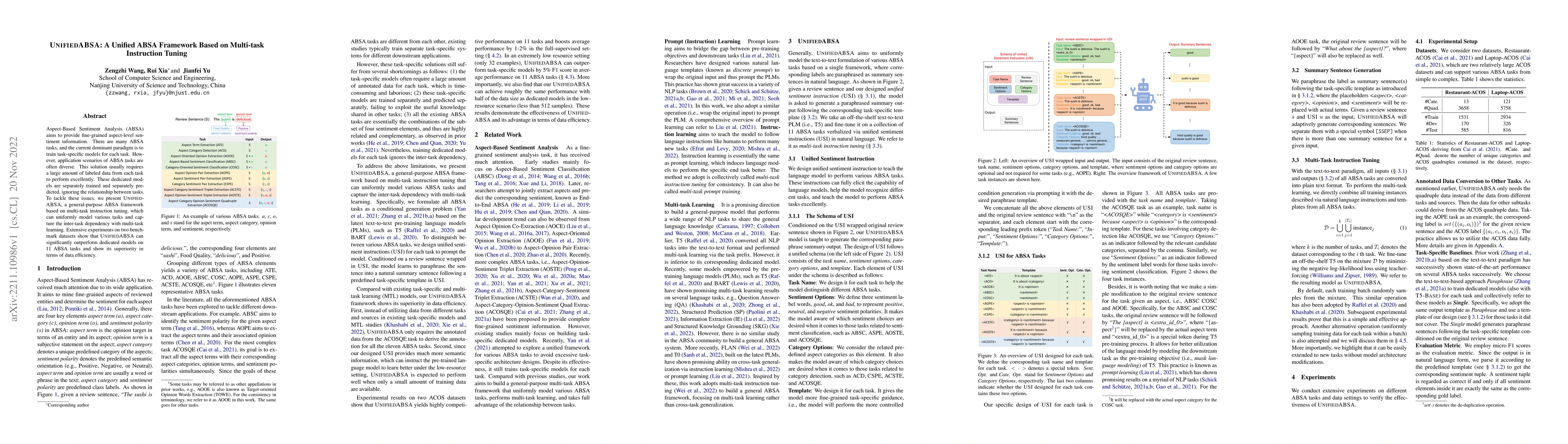 Thumbnail for UnifiedABSA: A Unified ABSA Framework Based on Multi-task Instruction
  Tuning