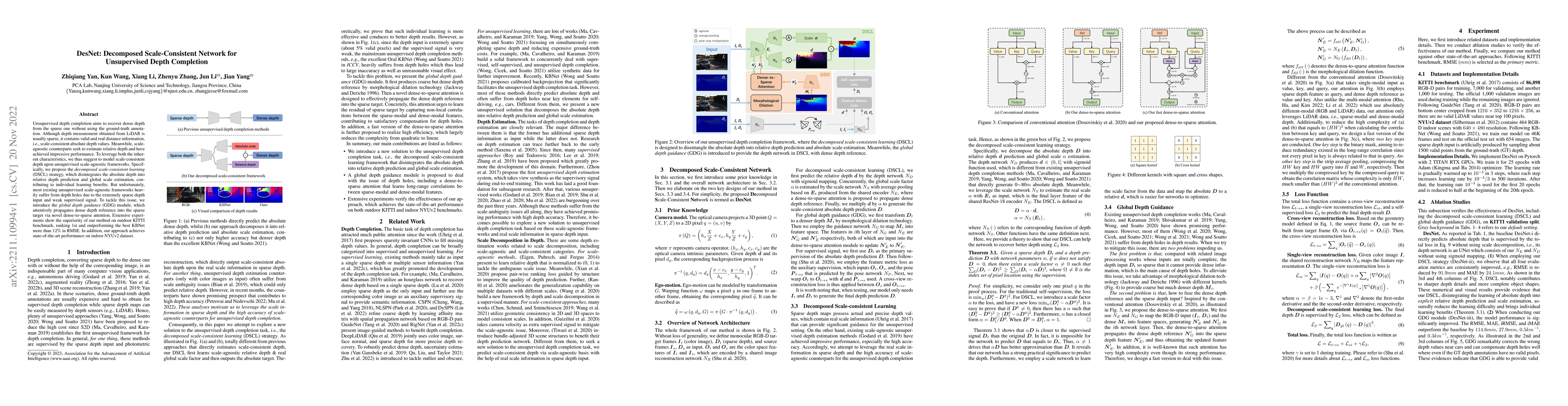 Thumbnail for DesNet: Decomposed Scale-Consistent Network for Unsupervised Depth
  Completion