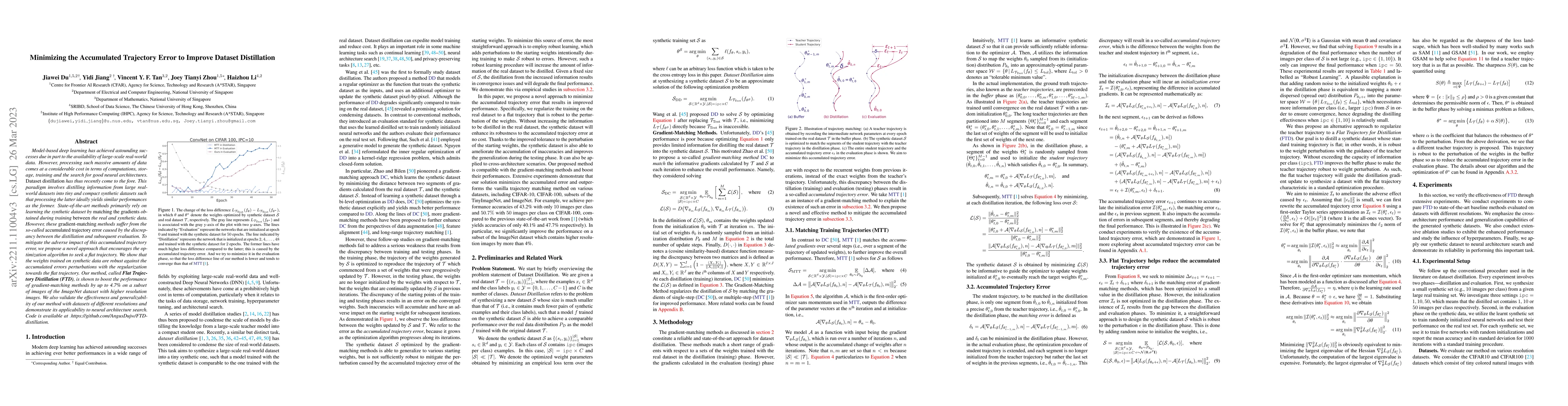 Thumbnail for Minimizing the Accumulated Trajectory Error to Improve Dataset
  Distillation