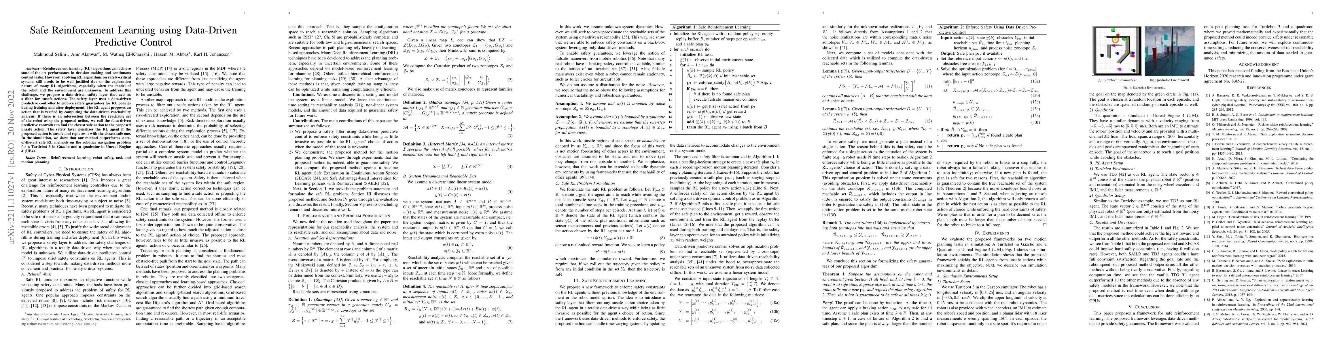 Thumbnail for Safe Reinforcement Learning using Data-Driven Predictive Control
