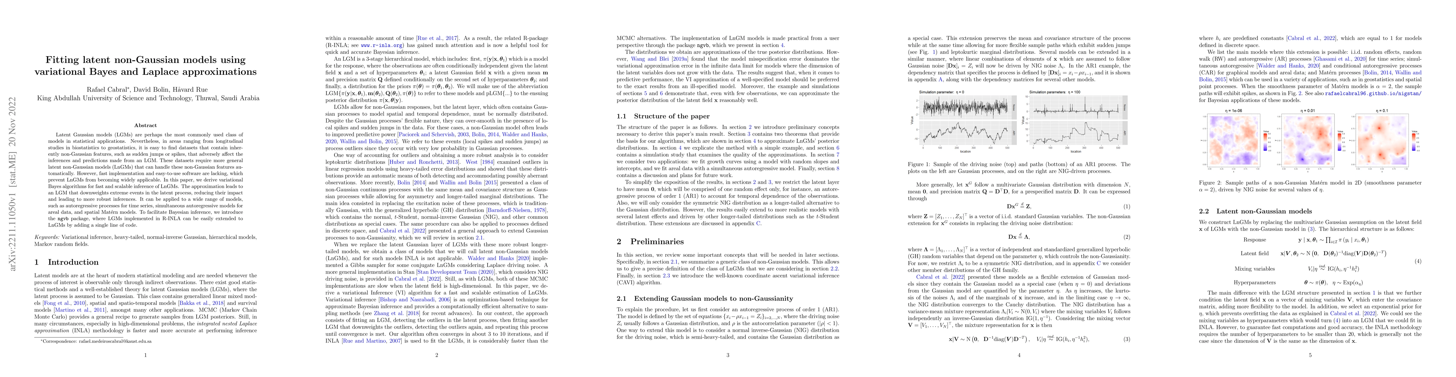Thumbnail for Fitting latent non-Gaussian models using variational Bayes and Laplace
  approximations