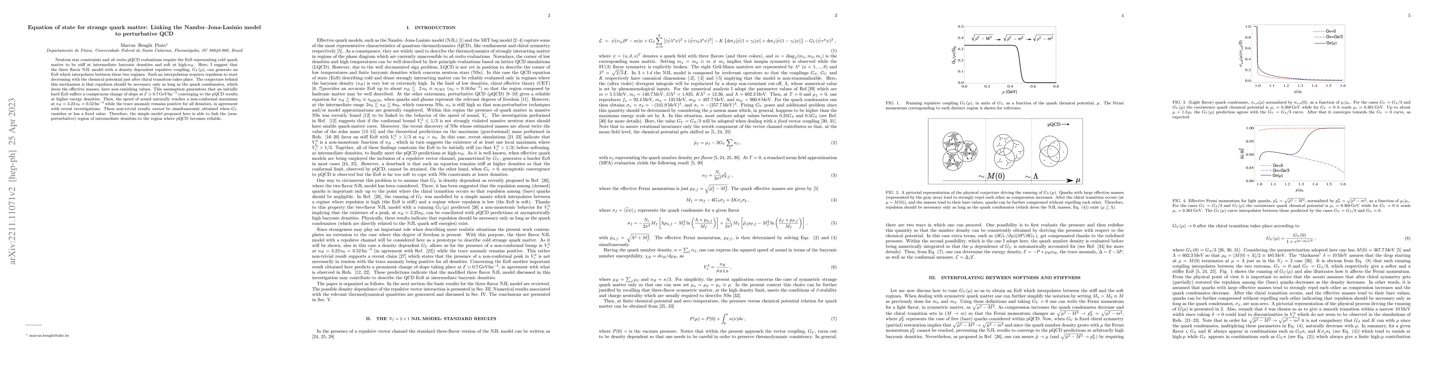 Thumbnail for Equation of state for strange quark matter: Linking the
  Nambu--Jona-Lasinio model to perturbative QCD