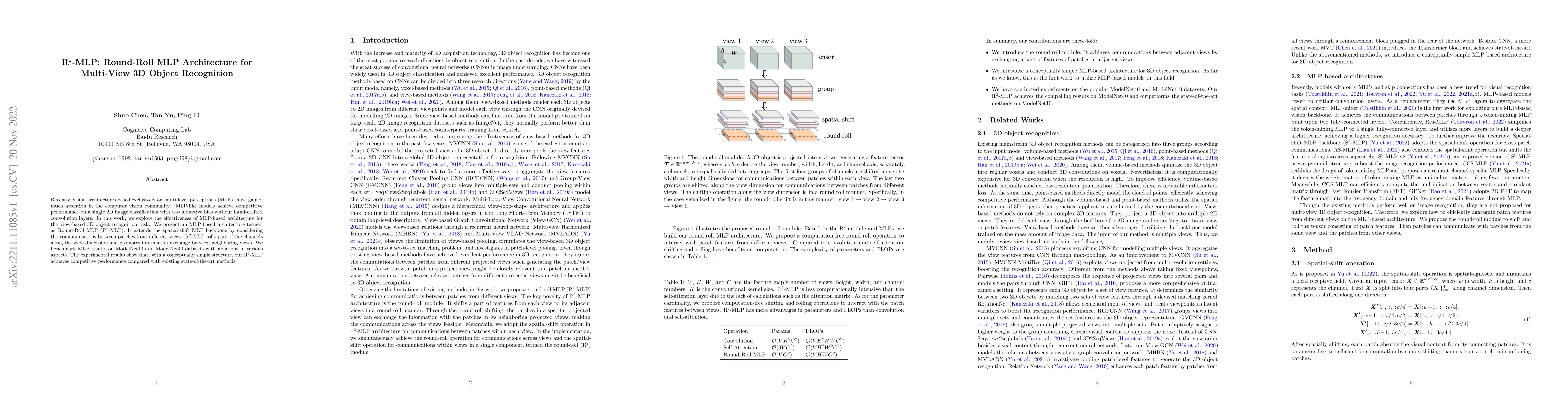 Thumbnail for R2-MLP: Round-Roll MLP for Multi-View 3D Object Recognition