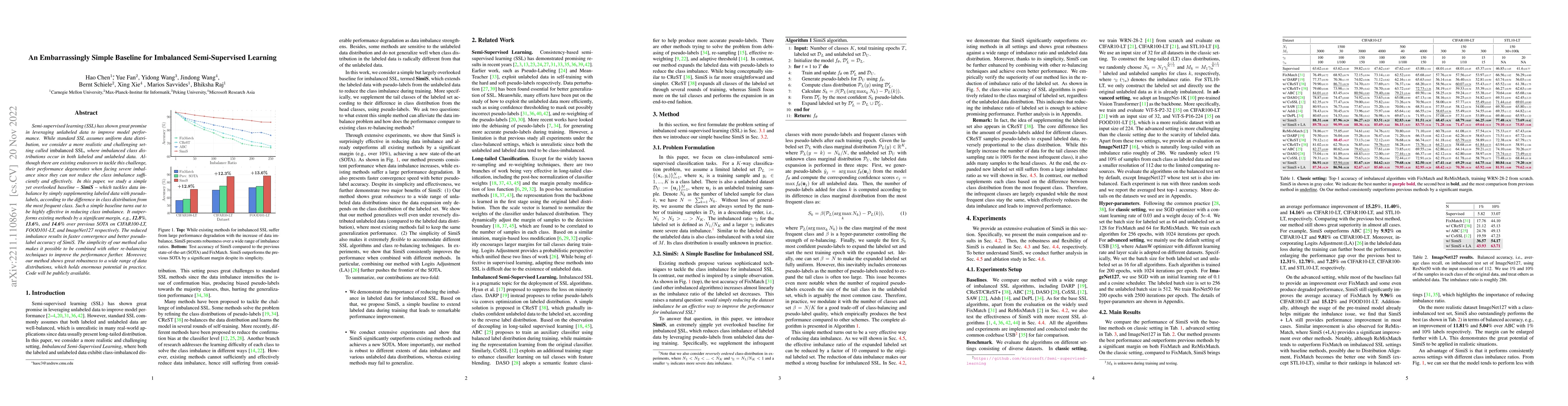 Thumbnail for An Embarrassingly Simple Baseline for Imbalanced Semi-Supervised
  Learning