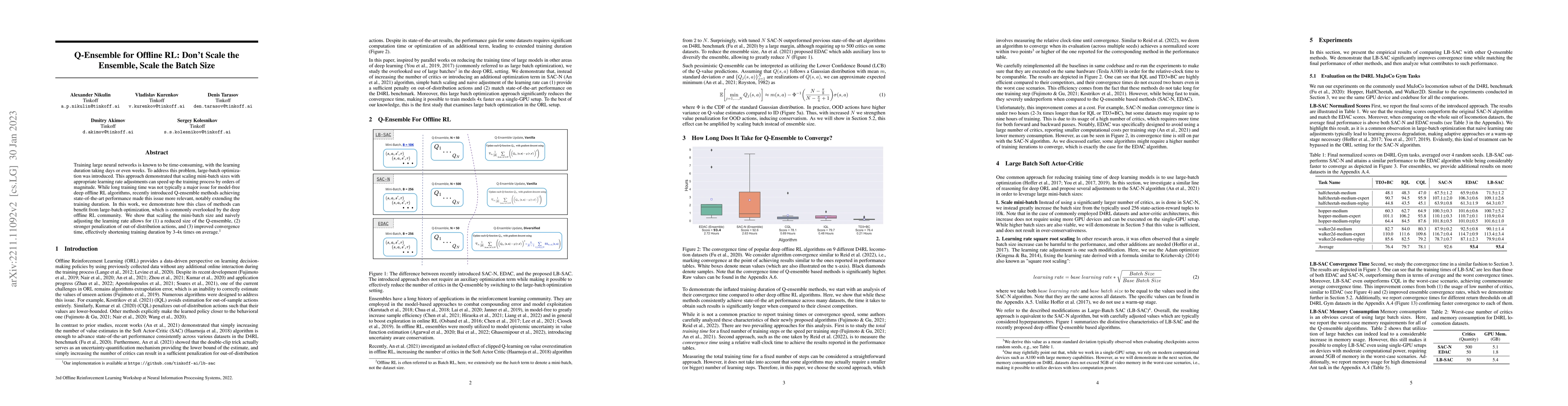 Thumbnail for Q-Ensemble for Offline RL: Don't Scale the Ensemble, Scale the Batch
  Size