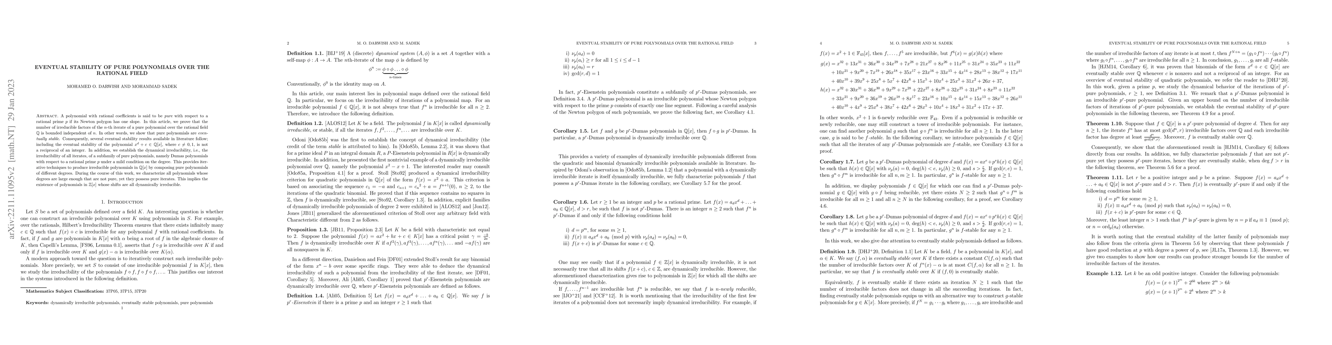 Thumbnail for Eventual Stability of pure polynomials over the rational field