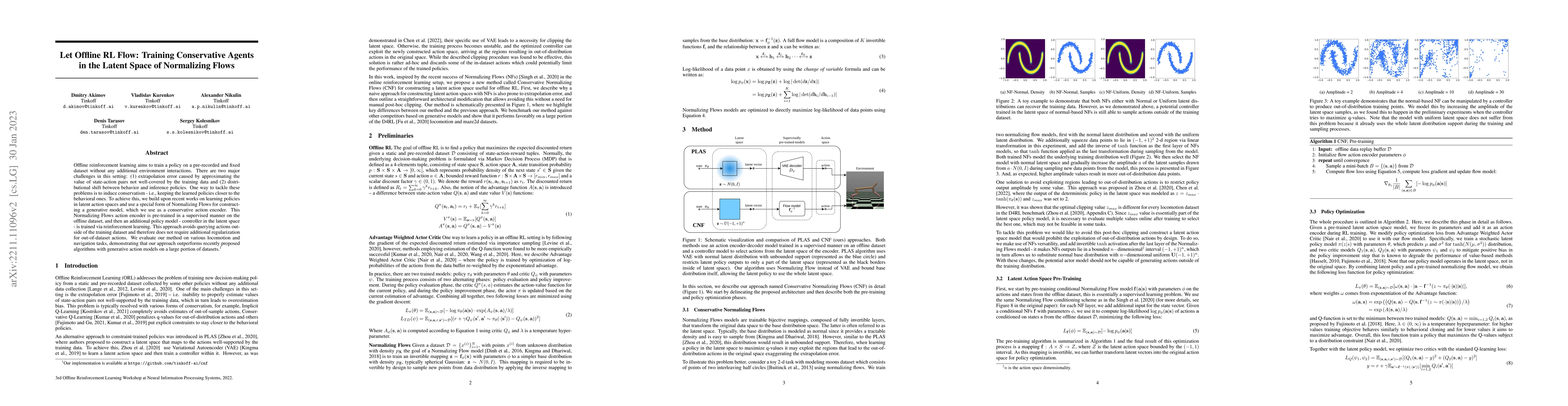 Thumbnail for Let Offline RL Flow: Training Conservative Agents in the Latent Space of
  Normalizing Flows