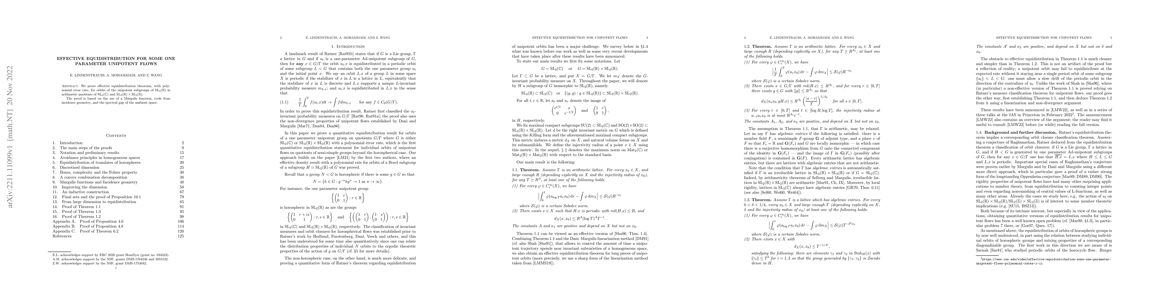 Thumbnail for Effective equidistribution for some one parameter unipotent flows