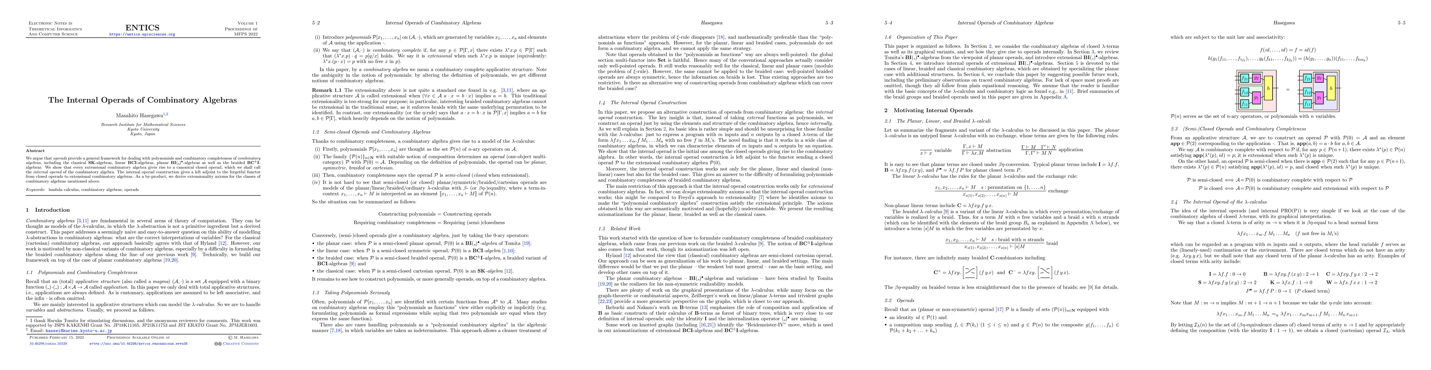 Thumbnail for The Internal Operads of Combinatory Algebras