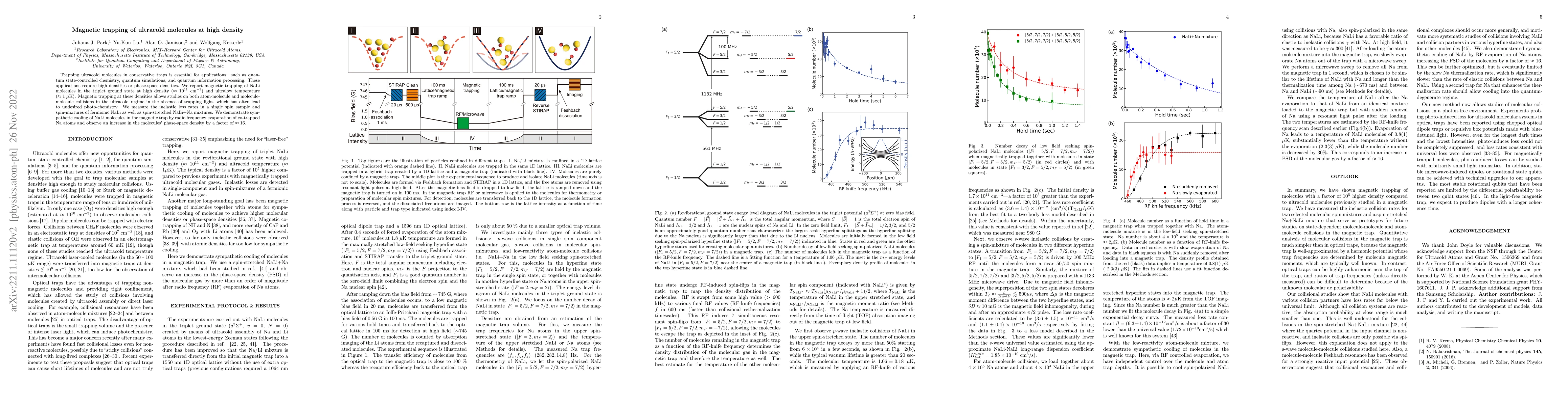 Thumbnail for Magnetic trapping of ultracold molecules at high density