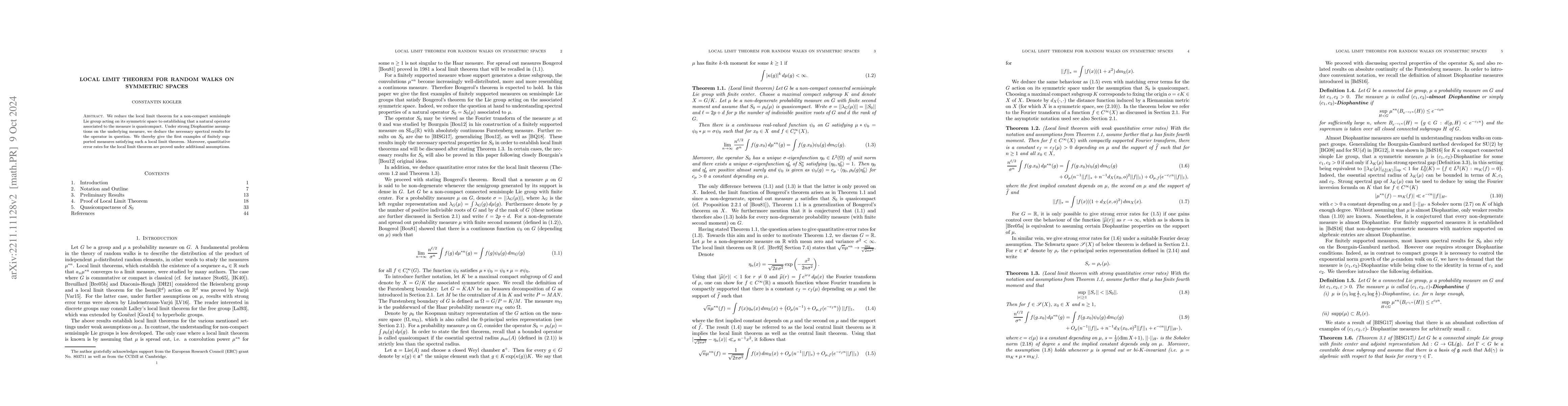 Thumbnail for Local limit theorem for random walks on symmetric spaces