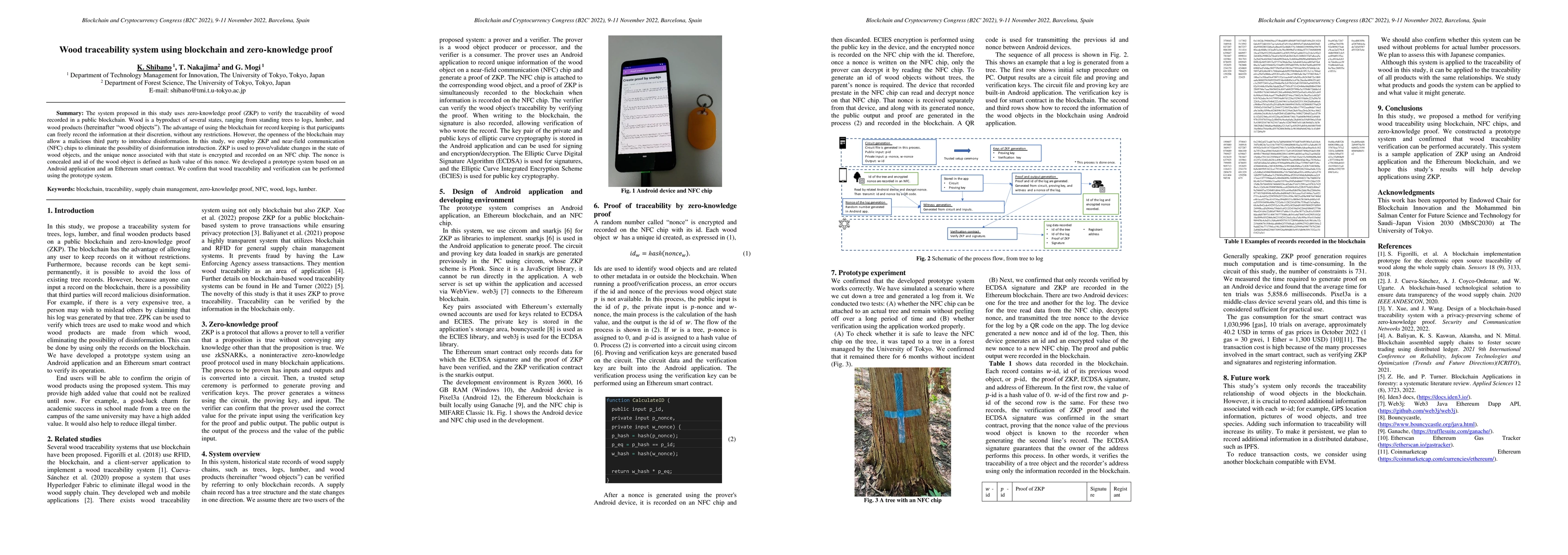 Thumbnail for Wood traceability system using blockchain and zero-knowledge proof