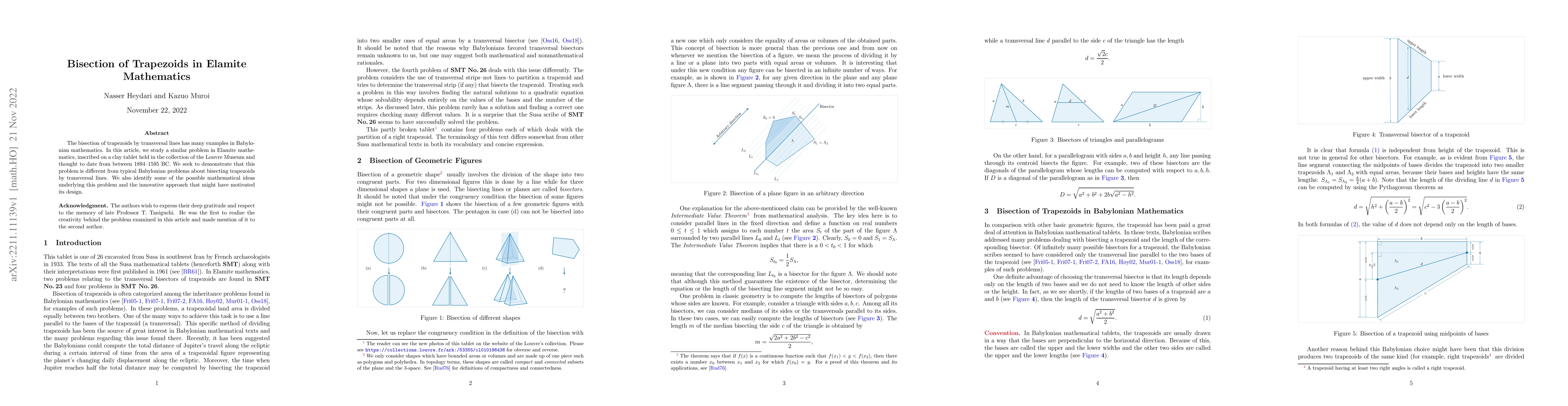 Thumbnail for Bisection of Trapezoids in Elamite Mathematics