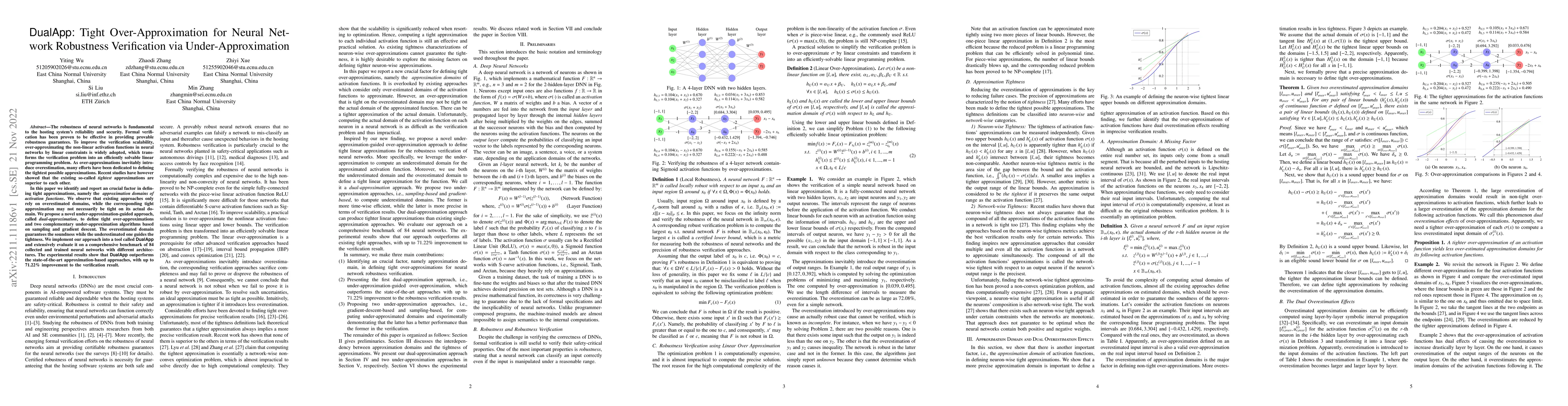 Thumbnail for DualApp: Tight Over-Approximation for Neural Network Robustness
  Verification via Under-Approximation