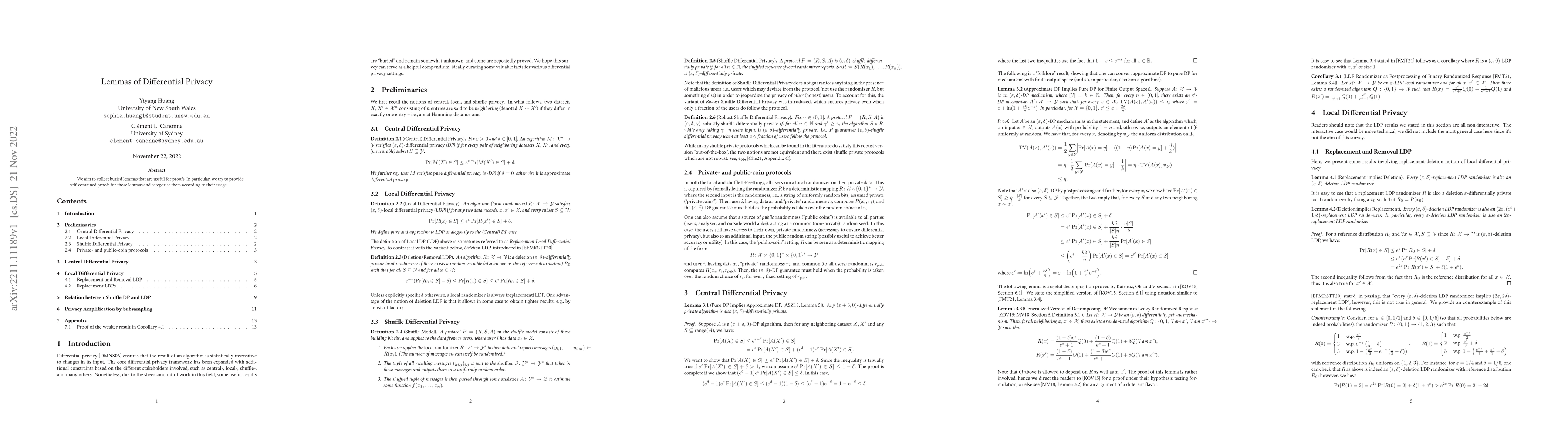 Thumbnail for Lemmas of Differential Privacy