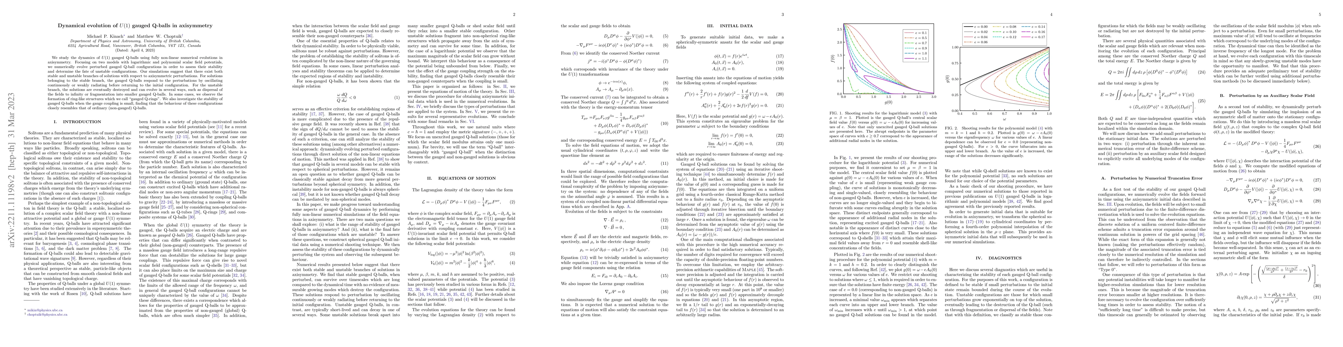 Thumbnail for Dynamical evolution of $U(1)$ gauged Q-balls in axisymmetry