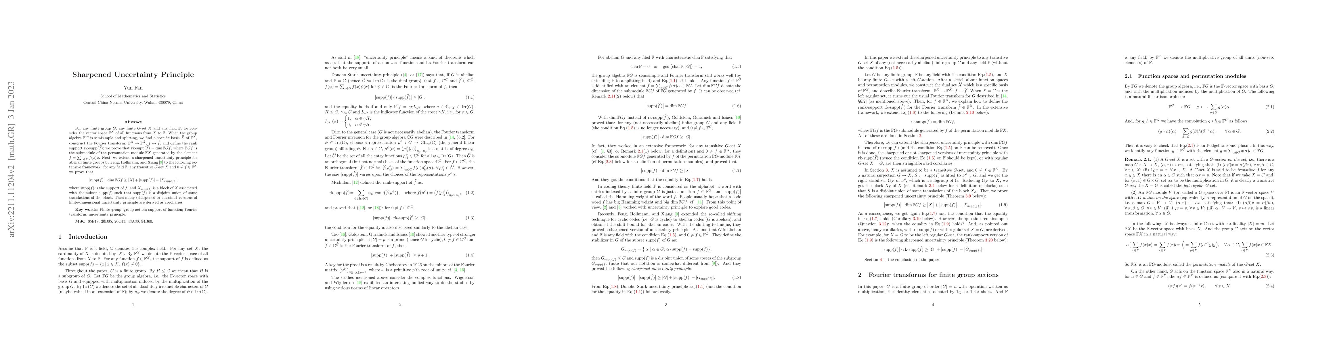 Thumbnail for Sharpened Uncertainty Principle