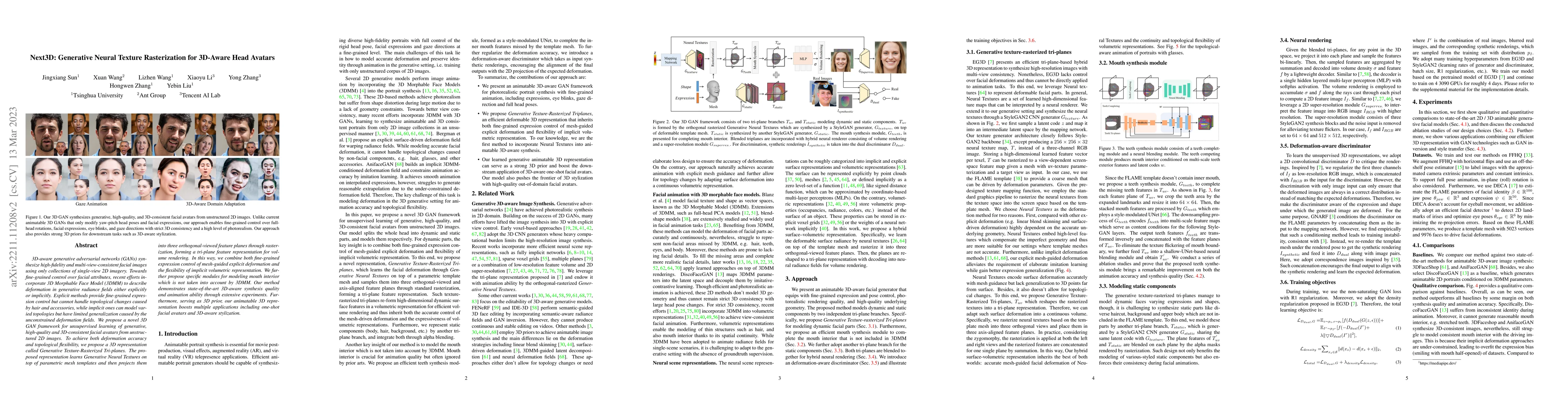 Thumbnail for Next3D: Generative Neural Texture Rasterization for 3D-Aware Head
  Avatars