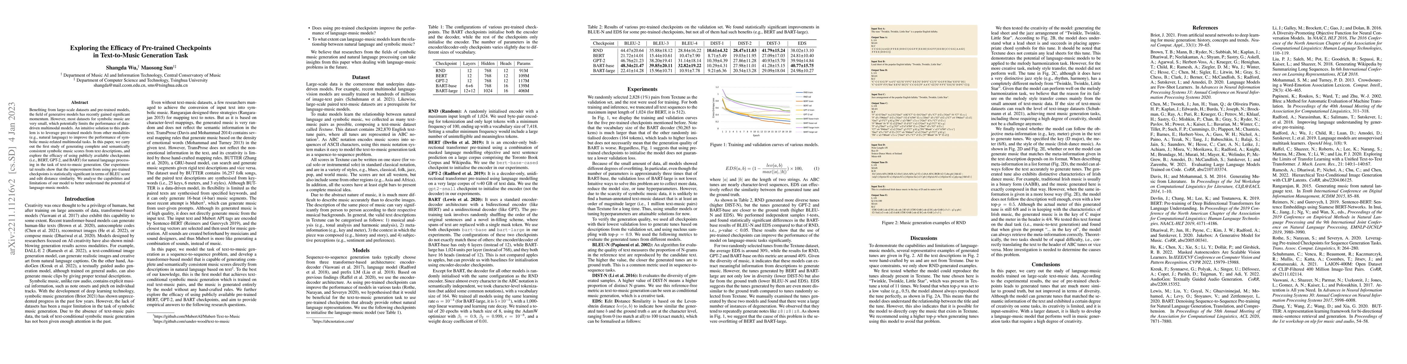 Thumbnail for Exploring the Efficacy of Pre-trained Checkpoints in Text-to-Music
  Generation Task