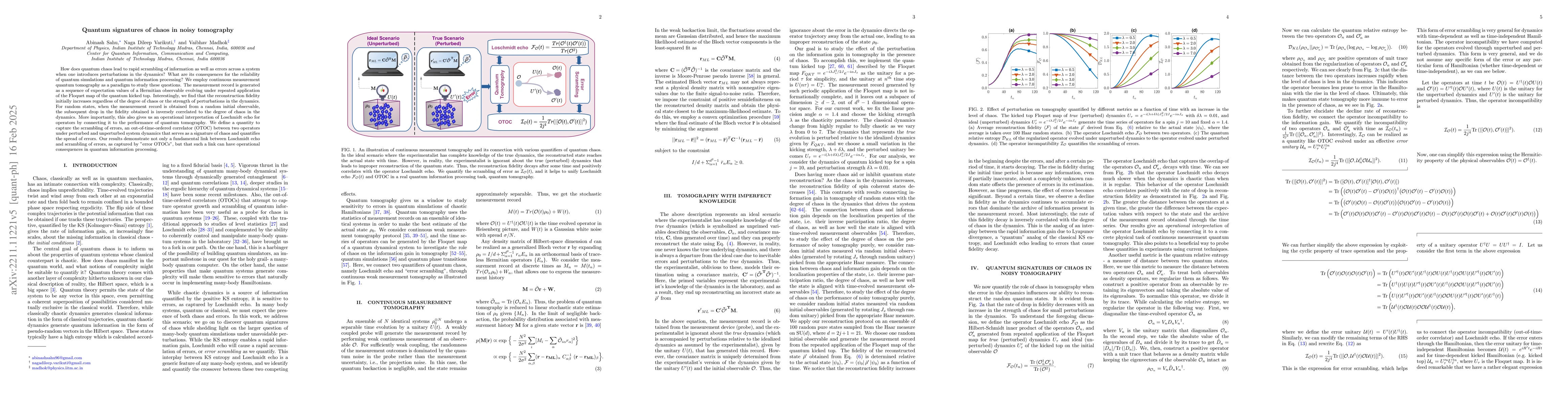 Thumbnail for Information scrambling and the growth of errors in noisy tomography -- a
  quantum signature of chaos