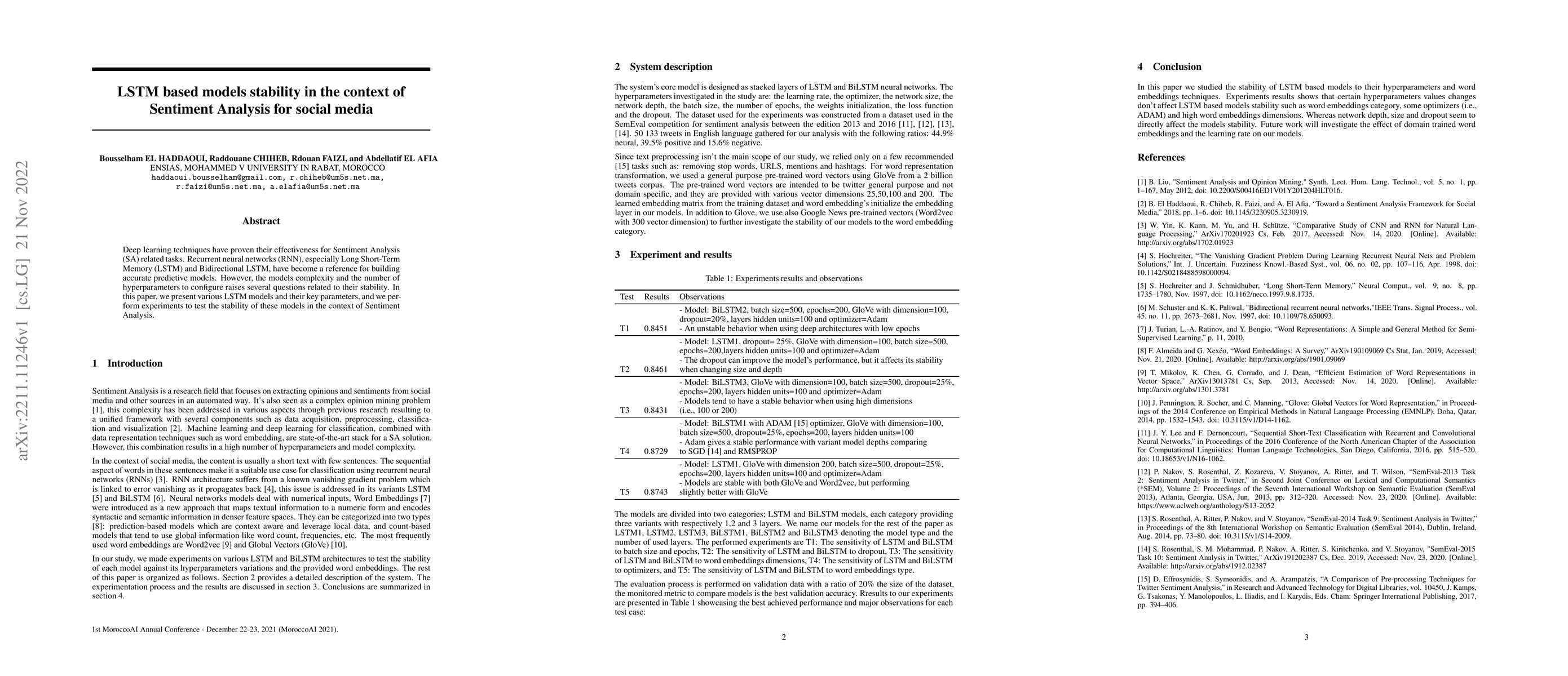 Thumbnail for LSTM based models stability in the context of Sentiment Analysis for
  social media