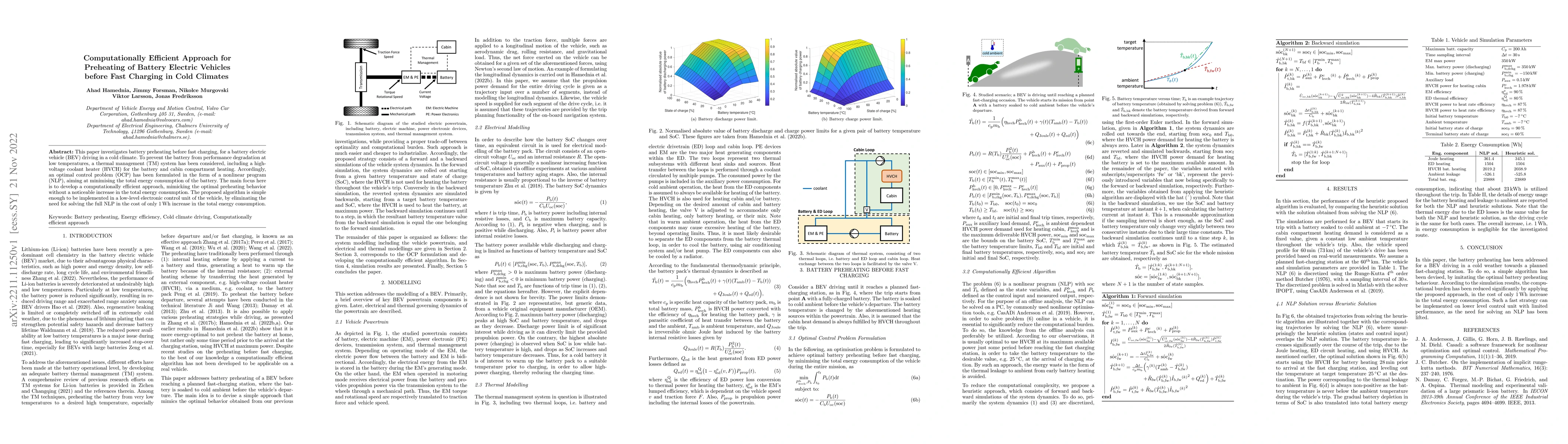 Thumbnail for Computationally Efficient Approach for Preheating of Battery Electric
  Vehicles before Fast Charging in Cold Climates