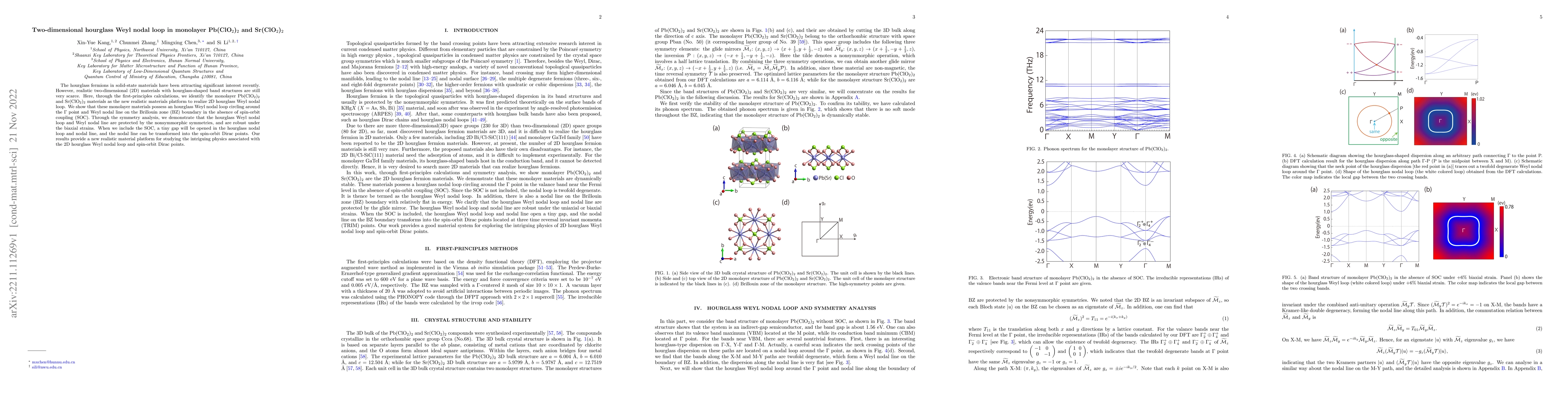 Thumbnail for Two-dimensional hourglass Weyl nodal loop in monolayer
  Pb(ClO$_{2}$)$_{2}$ and Sr(ClO$_{2}$)$_{2}$