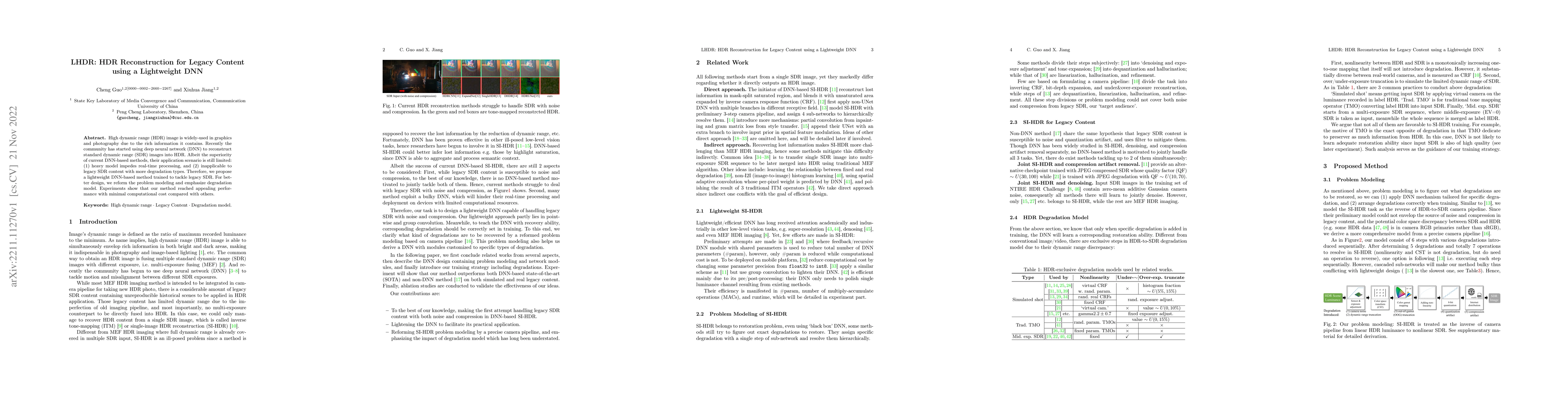 Thumbnail for LHDR: HDR Reconstruction for Legacy Content using a Lightweight DNN